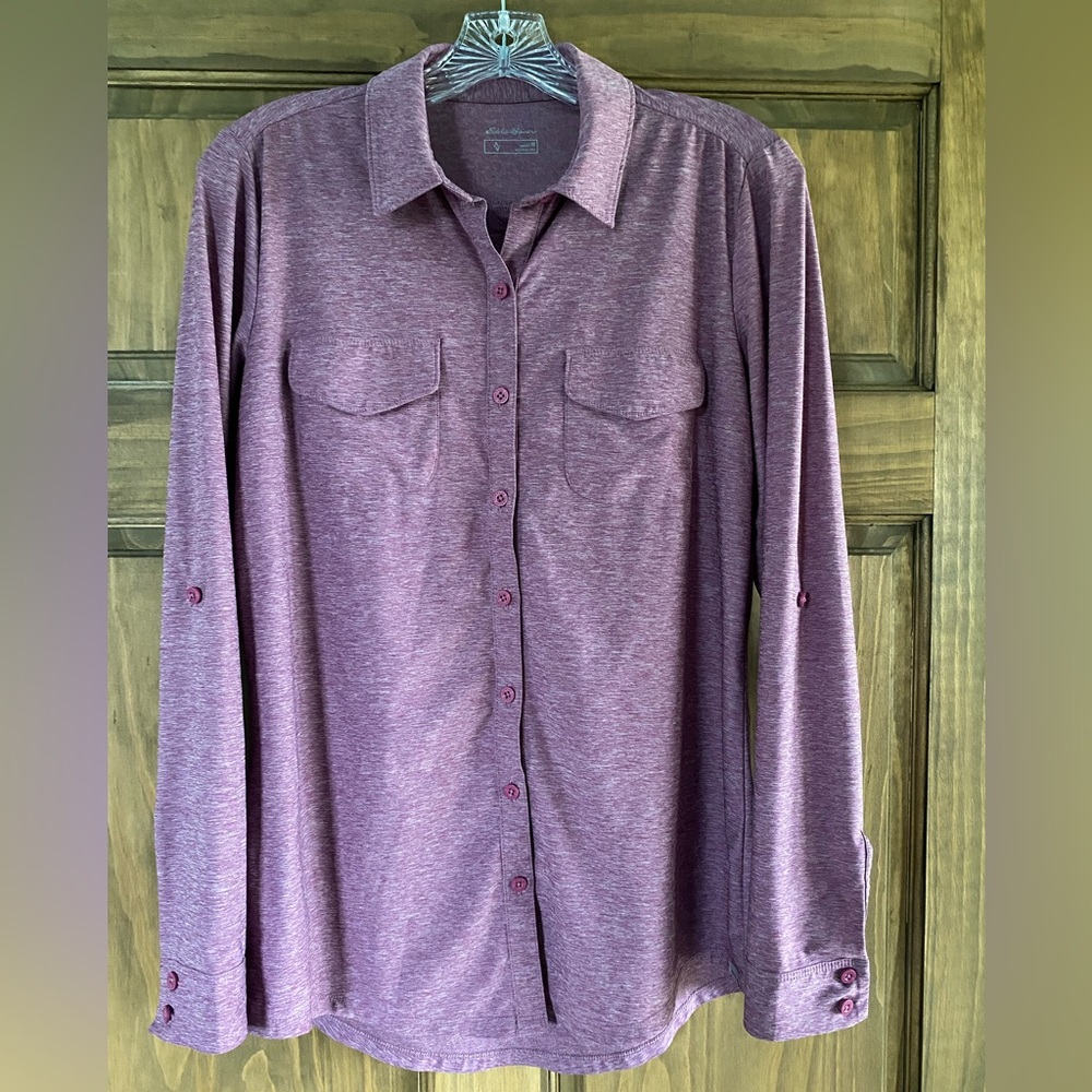 Purple Heather Button-Up Shirt
